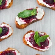 Goat Cheese Blackberry Mint Crostini