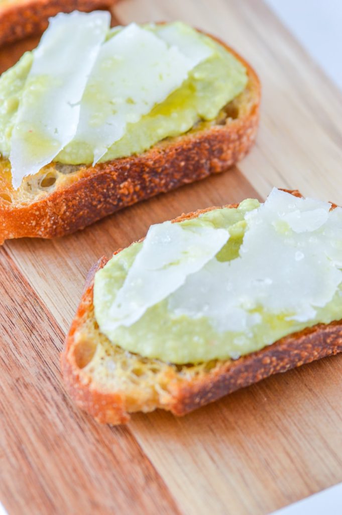 Fava Bean and Manchego Cheese Crostini