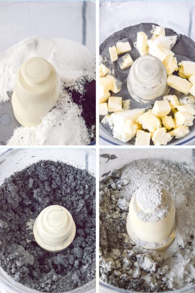 process of making black pie crust in food processor