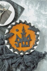 Halloween Pumpkin Pie Activated Charcoal Black Crust