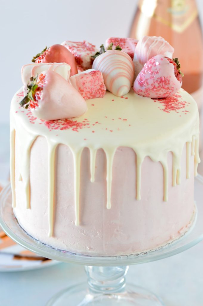 White Chocolate Ganache Drip with Chocolate Covered Strawberries and Marshmallows