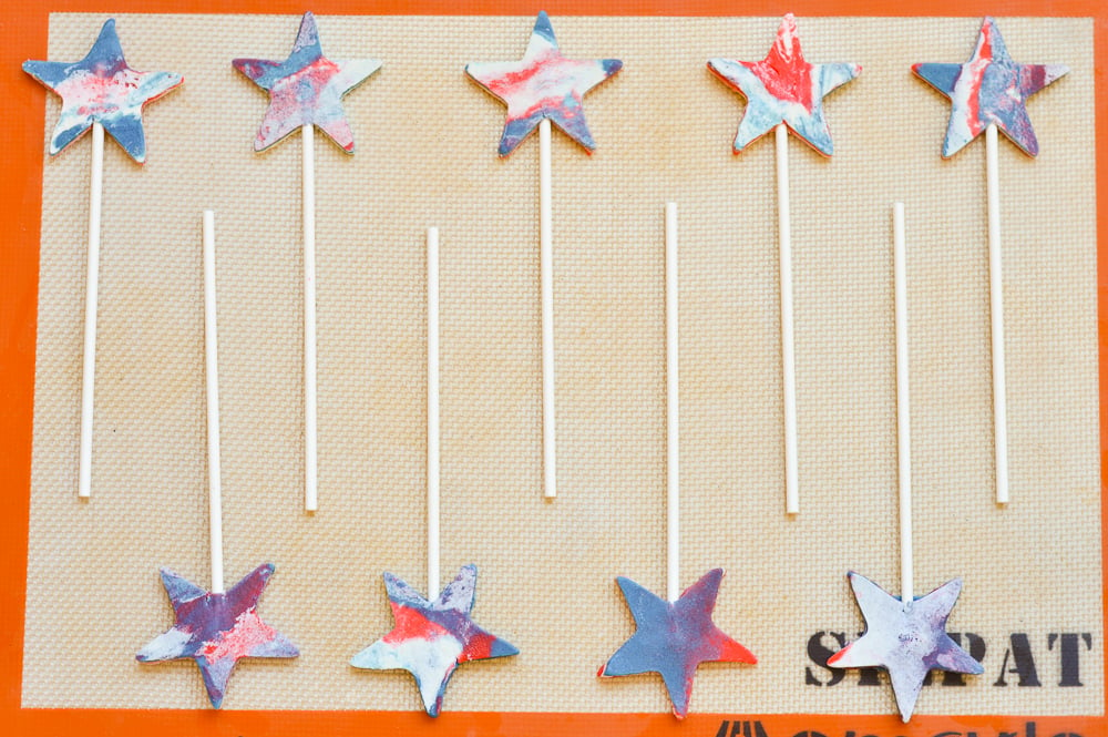 Red White and Blue Sugar Cookie Pops