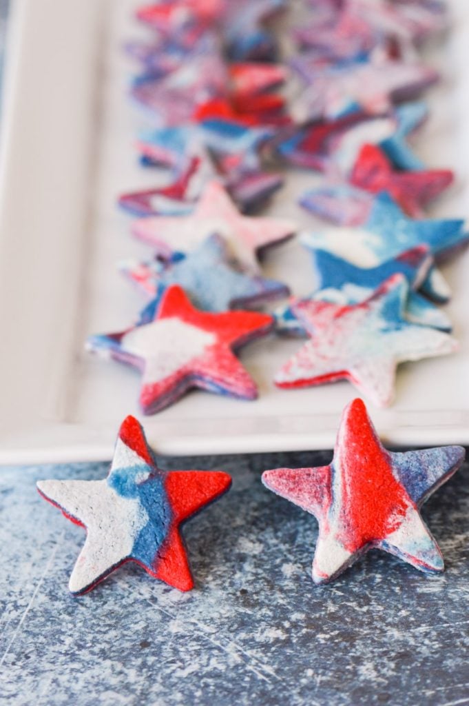 red white blue marble cookies