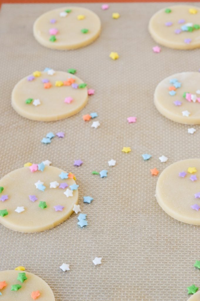 sugar cookies with sprinkles silicone mat