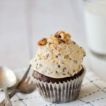 Cookie Dough Frosting on cupcakes