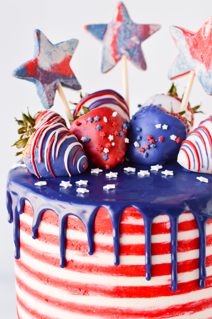 4th of july cake cup close