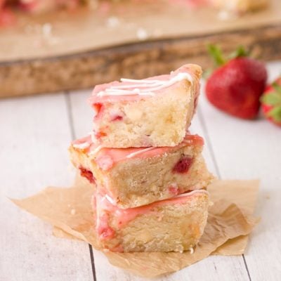 three blondies stacked up close