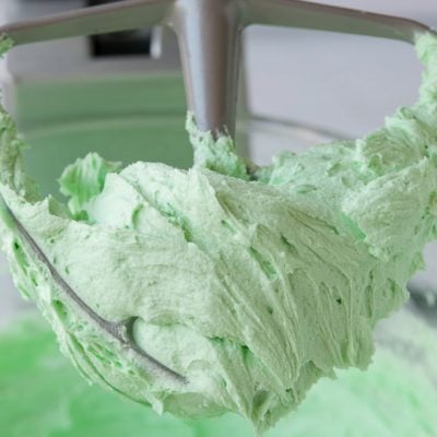 mint frosting on beater