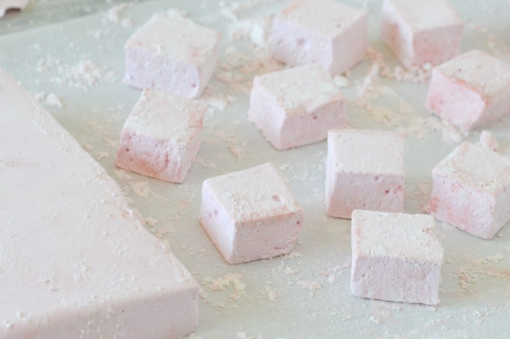 cut up marshmallows