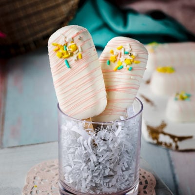 cakesicles in glass