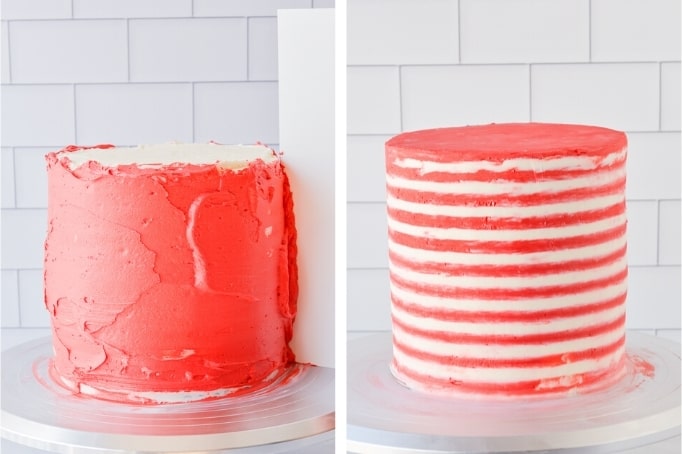 Creating Red Frosting on a Cake
