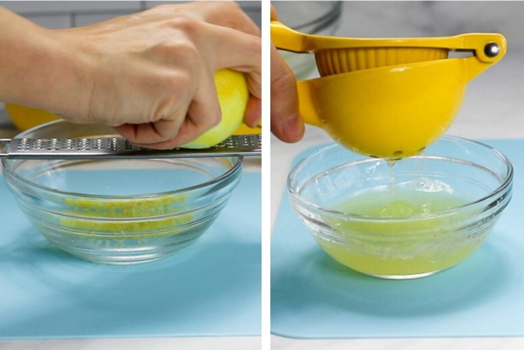 zesting and juicing a lemon