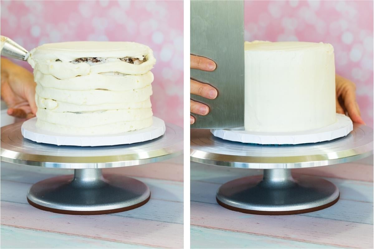 frosting the sides of a layer cake
