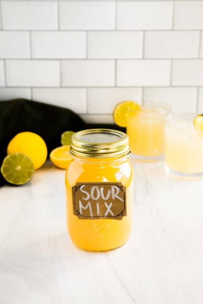 sour mix for cocktails in a jar