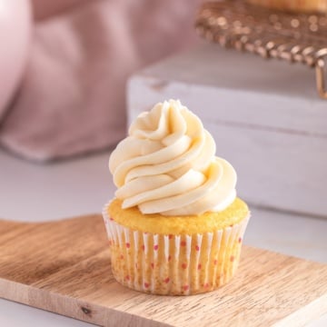 Sweetened Condensed Milk Frosting on cupcake