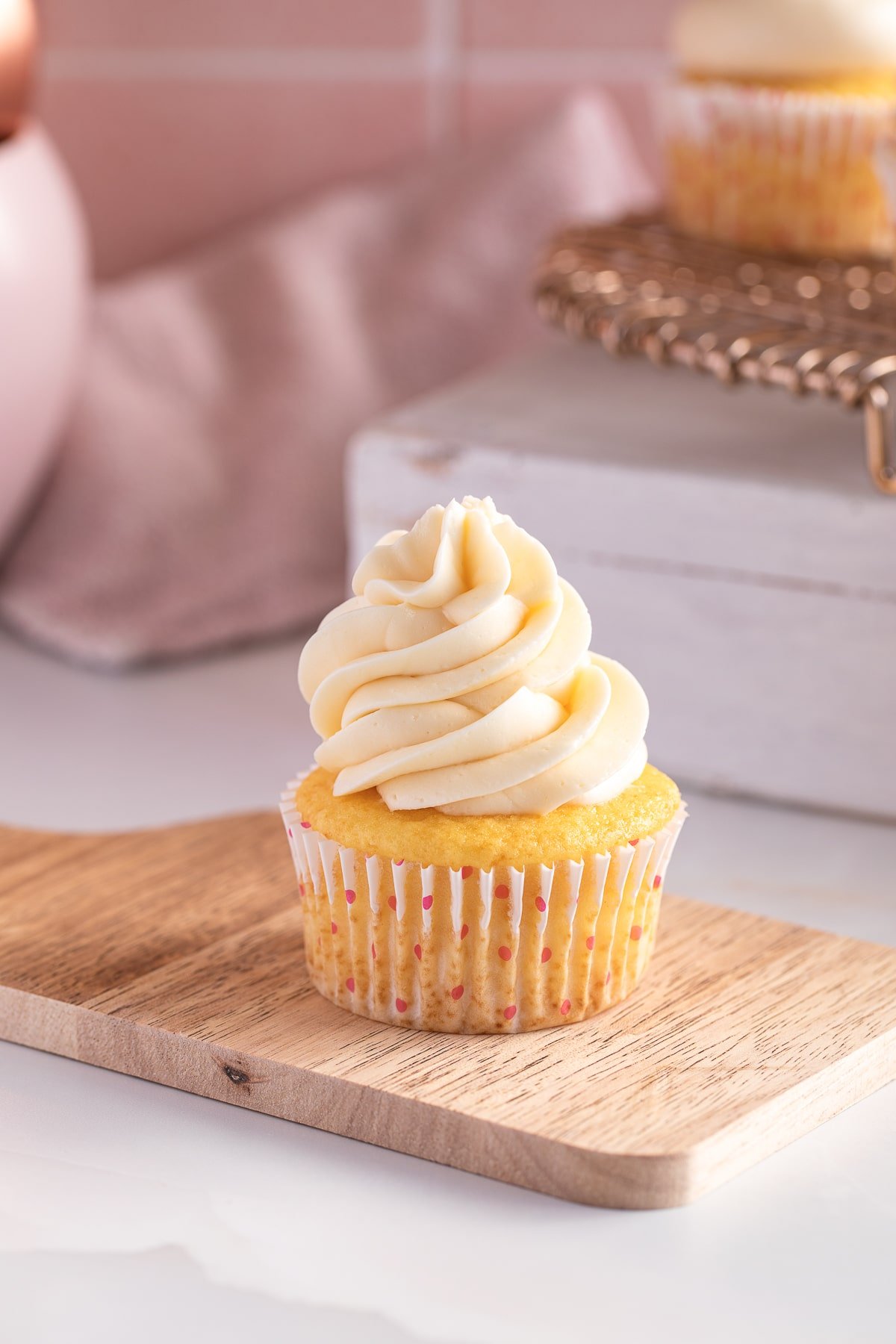 Sweetened Condensed Milk Frosting on cupcake