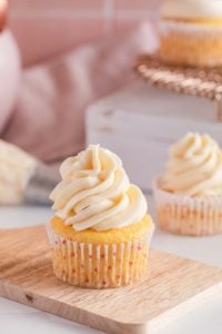 Sweetened Condensed Milk Frosting on cupcake up close