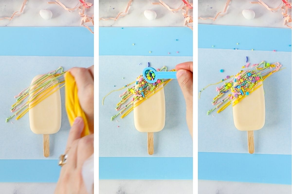 how to decorate spring themed cakesicle