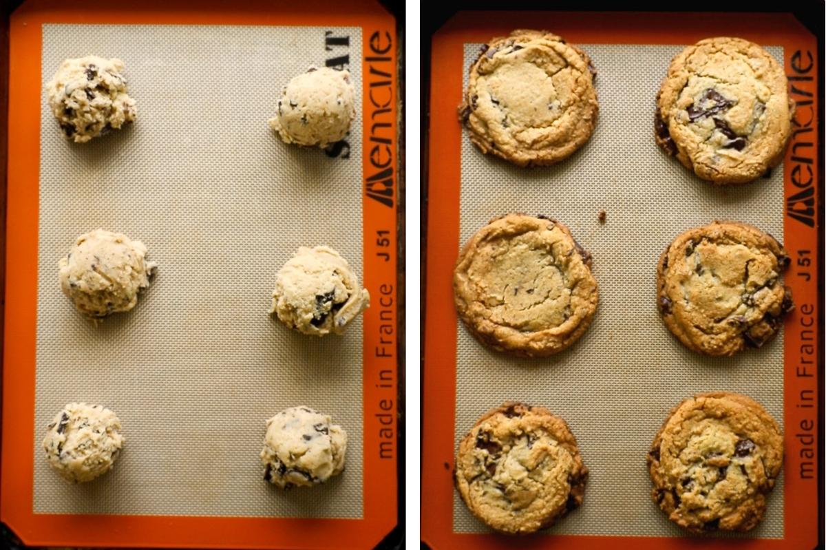 baking jacques torres chocolate chip cookies.