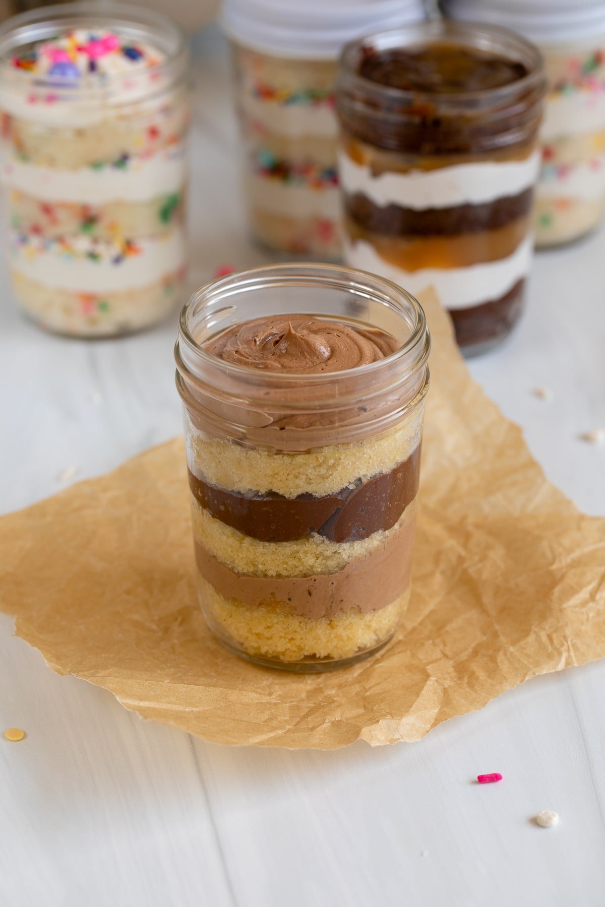 brown butter and chocolate jar cake.