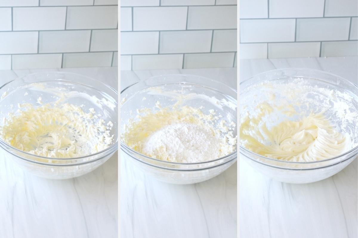 making cream cheese frosting.