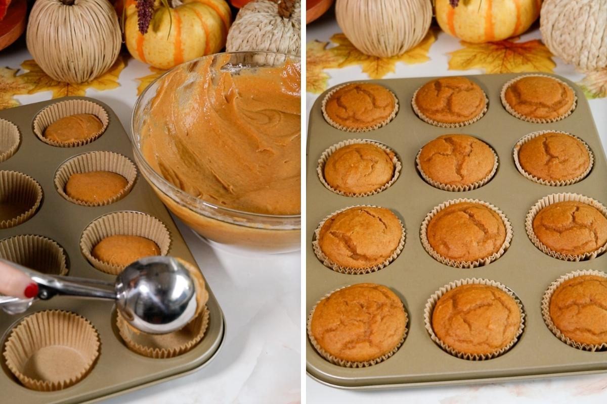 baking pumpkin easy spice cupcakes.