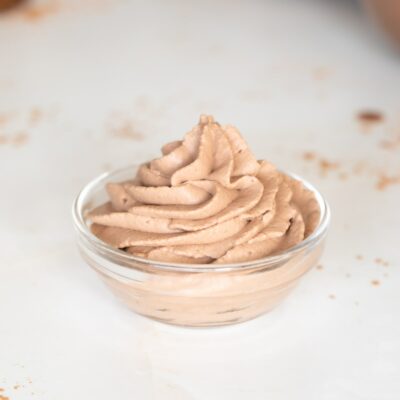 chocolate whipped cream in bowl.