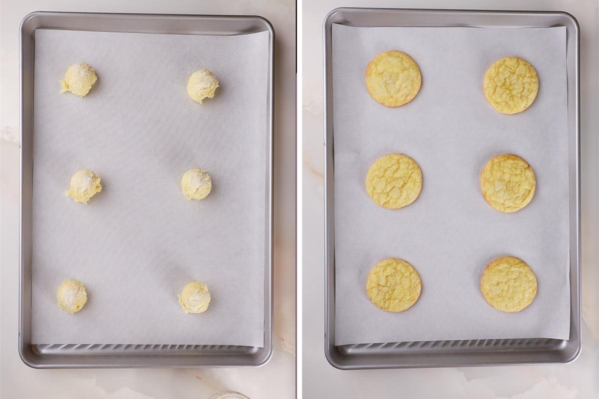 baking lemon cookies.
