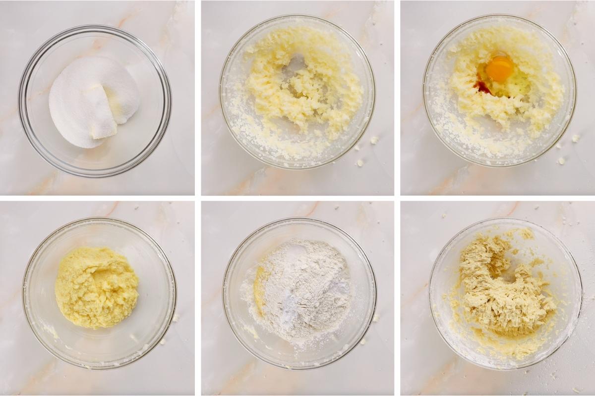 process of making lemon cookie dough for soft cookies.