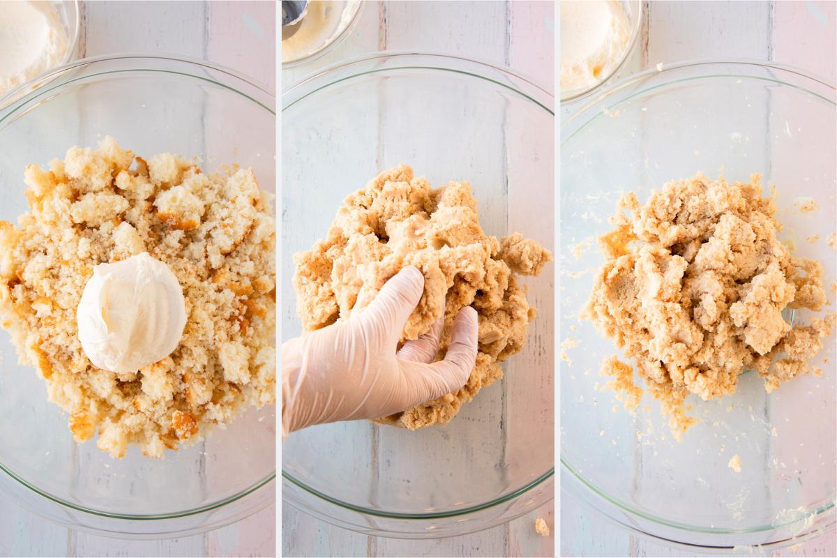 process of making cakesicle filling.