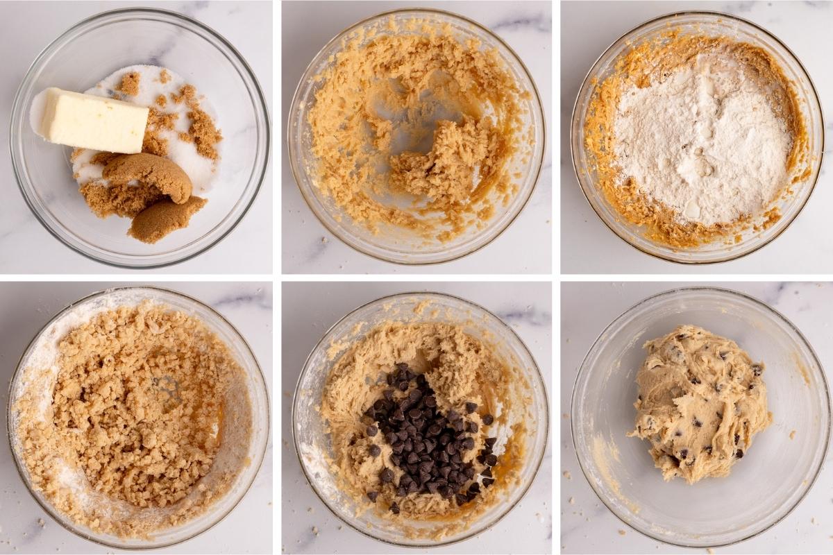 process of making edible cookie dough.