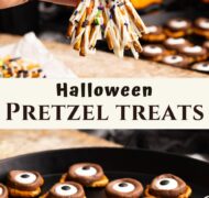 halloween pretzel treats pin.