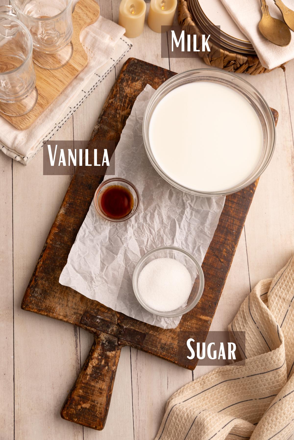 vanilla milk ingredients.