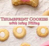 thumbprint cookies with icing filling pin.