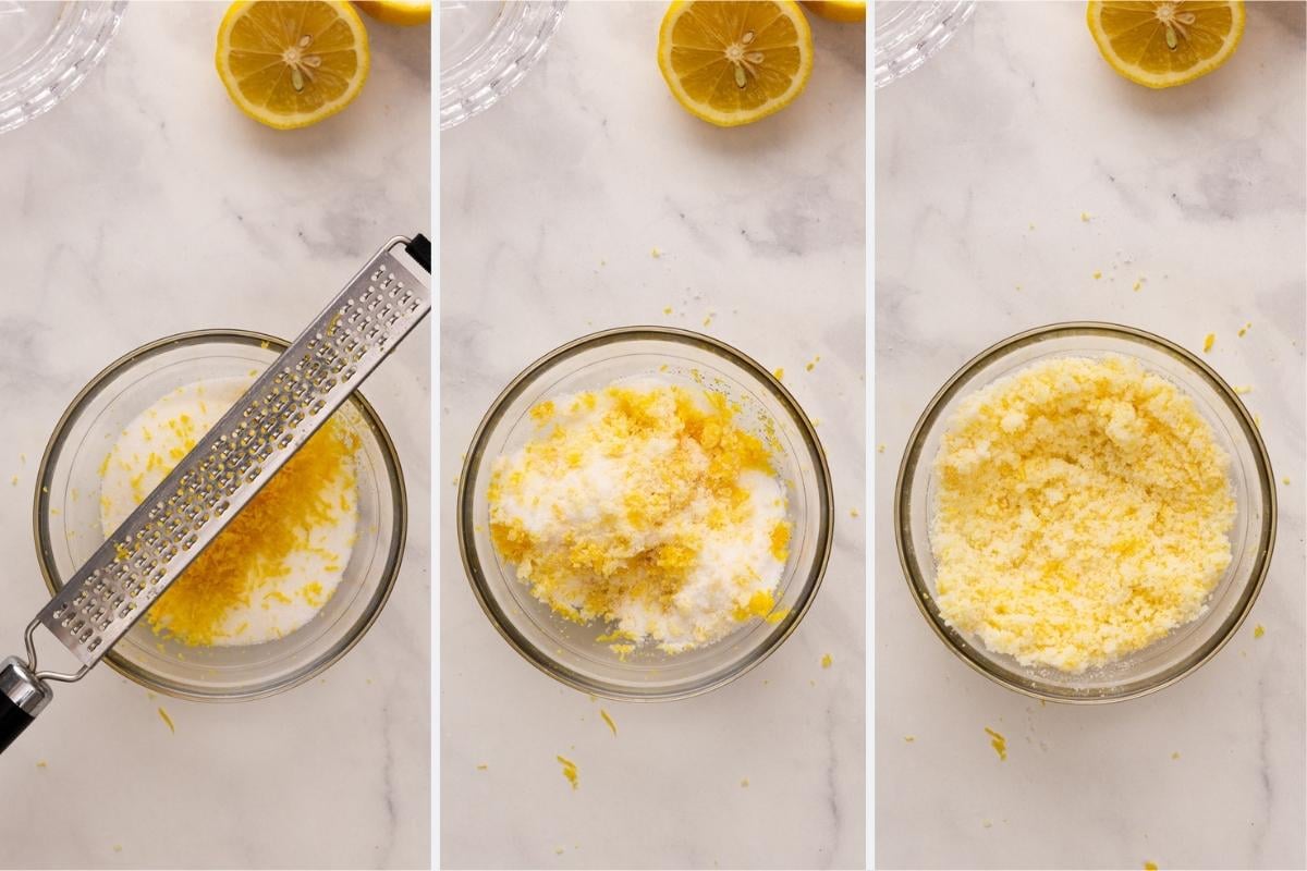 making lemon sugar. 