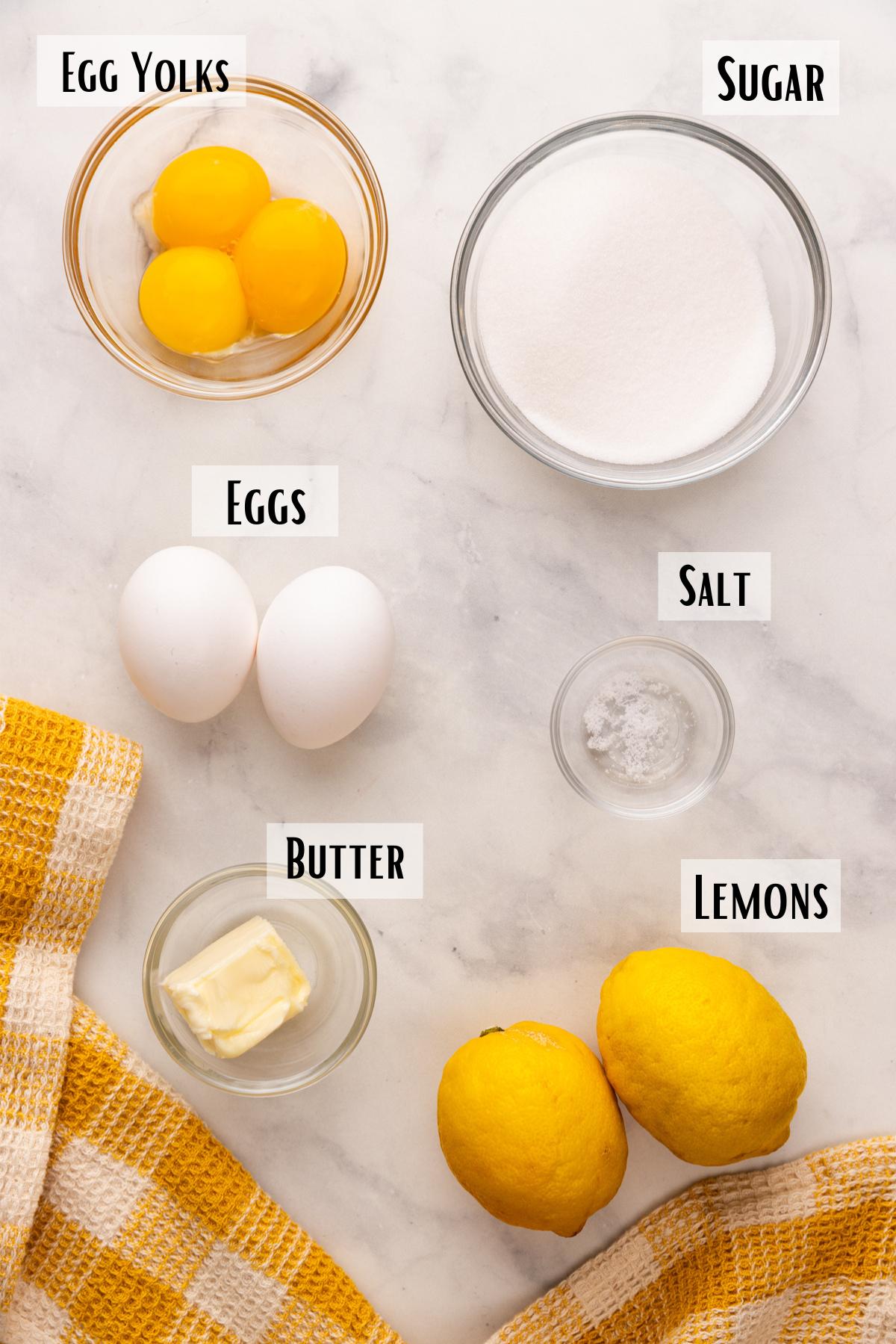lemon curd ingredients.