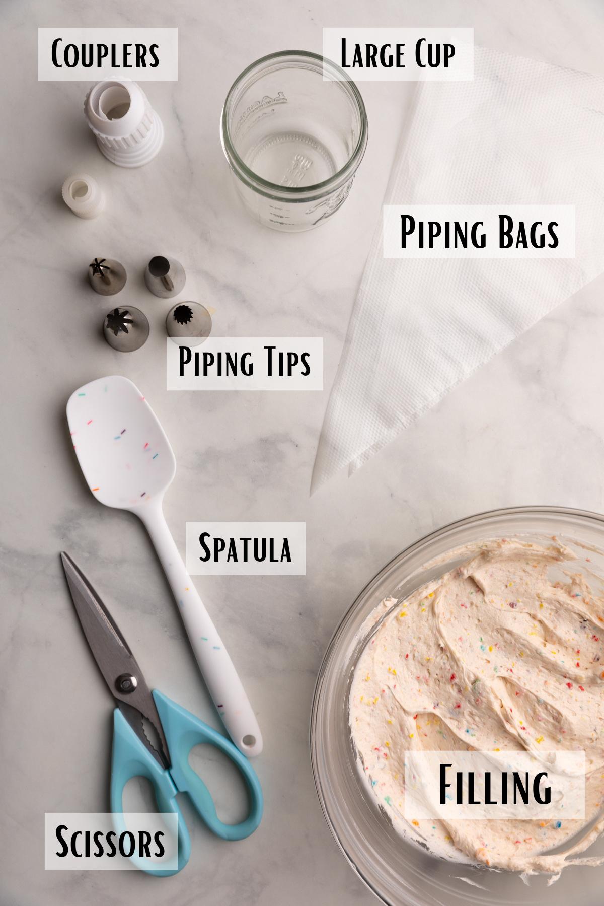 tools for using a piping bag.