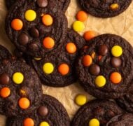 baked cookies on parchment paper.