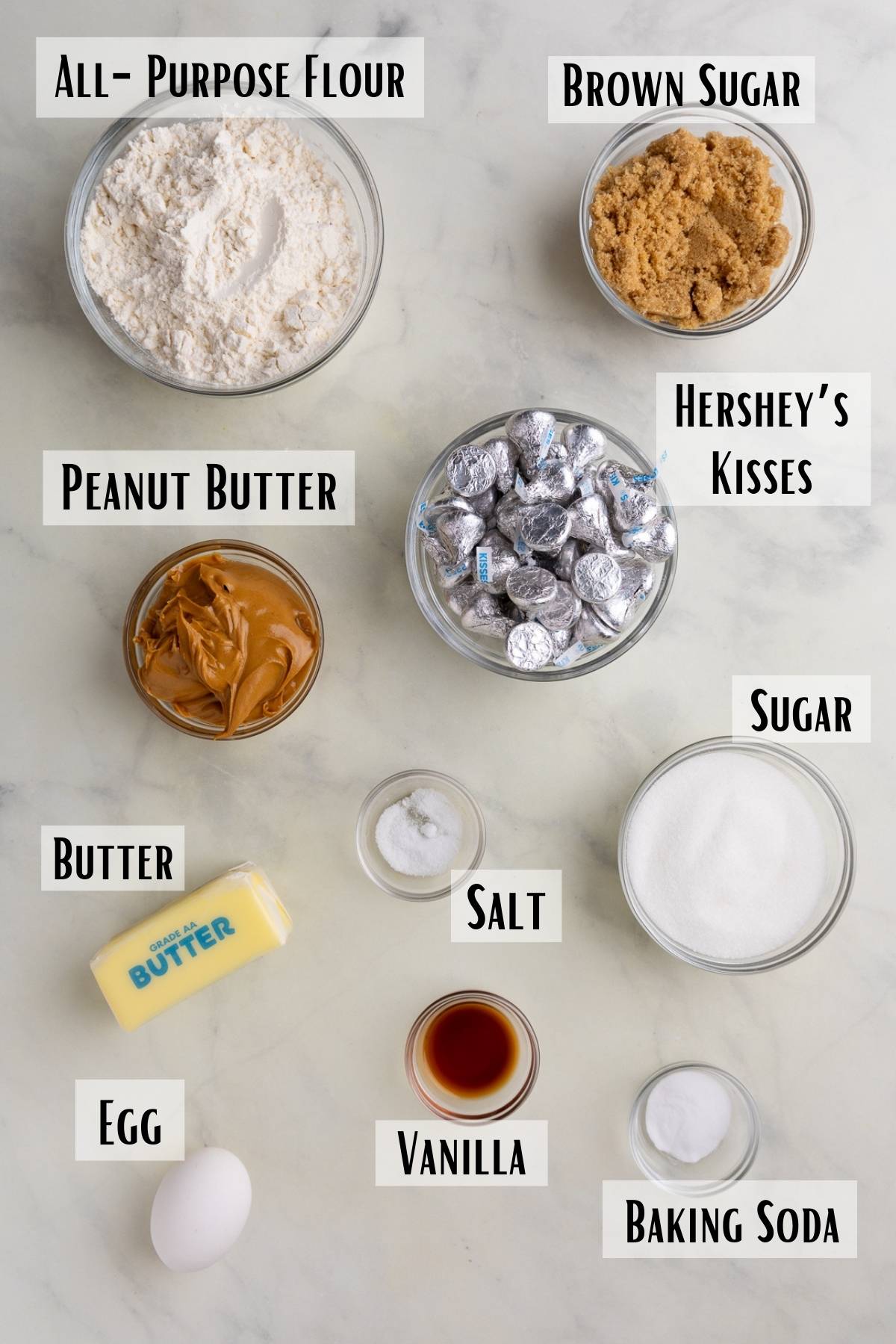 peanut butter blossom cookie ingredients. 