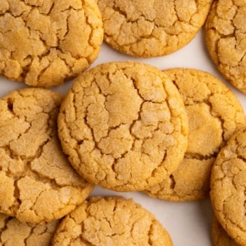peanut butter crinkle cookies on parchment.