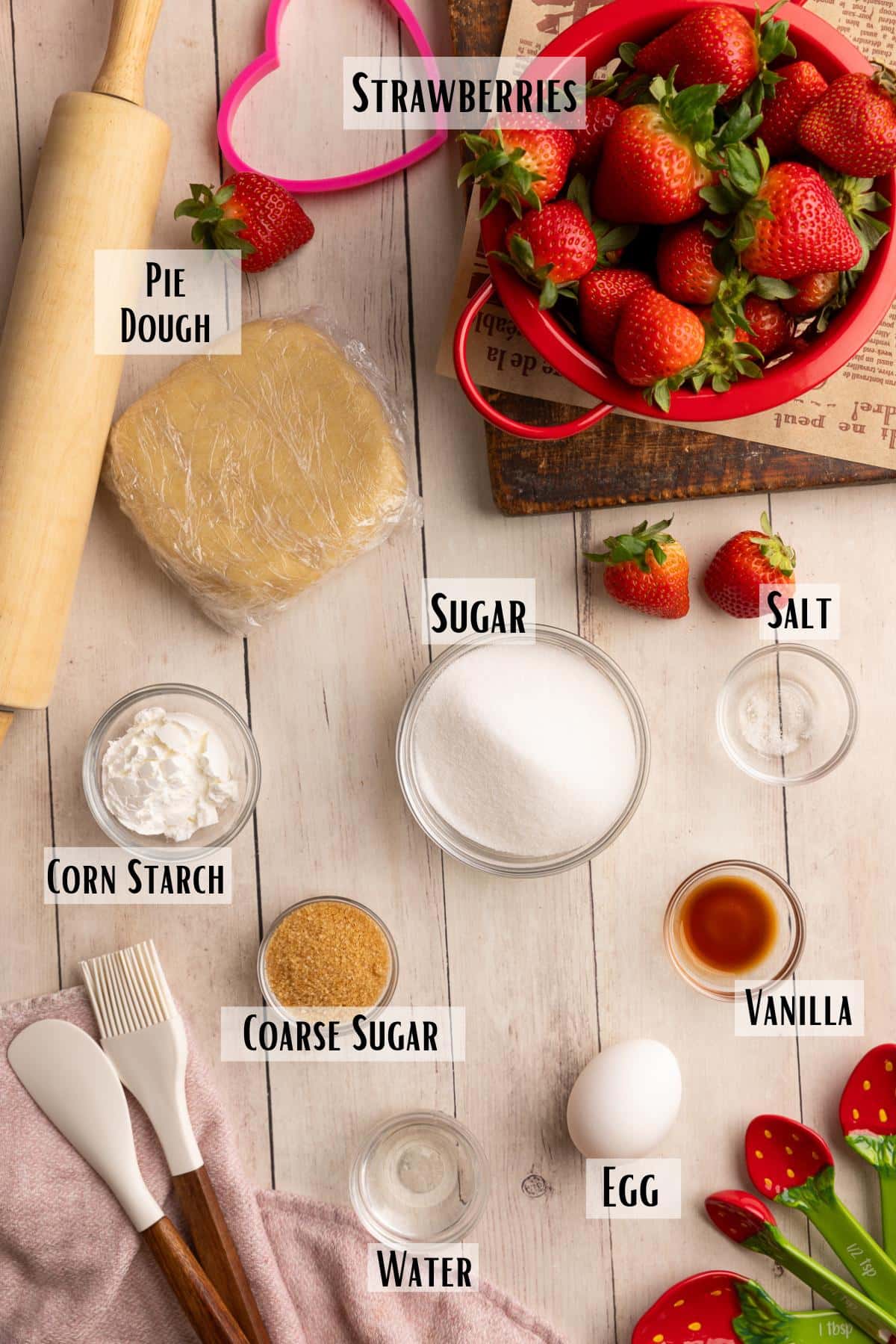 strawberry hand pie ingredients.