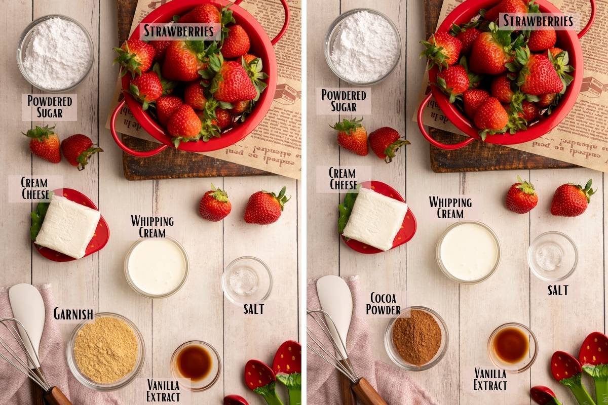 deviled strawberry ingredients.