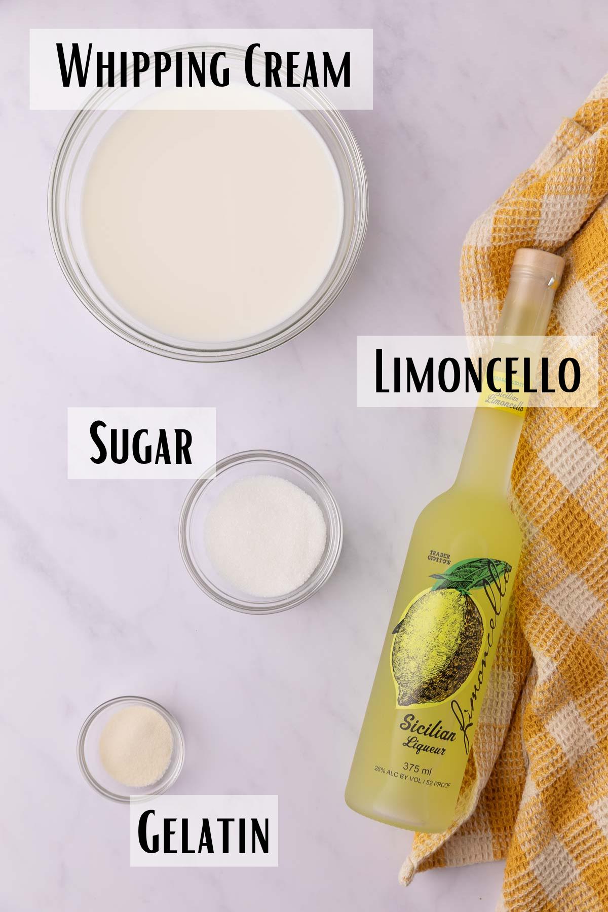limoncello panna cotta ingredients. 