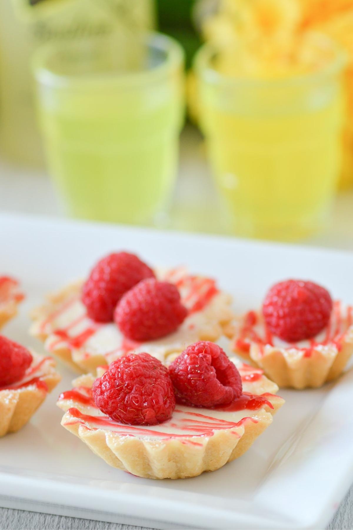 limoncello panna cotta in mini tarts.