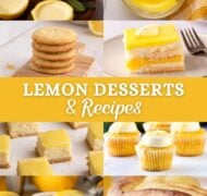 pictures of different lemon desserts and recipes.